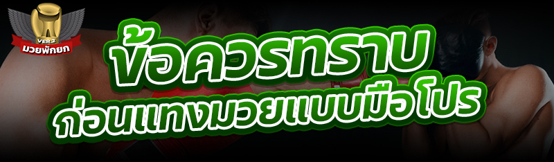 ข้อควรทราบ ก่อนแทงมวยแบบมือโปร